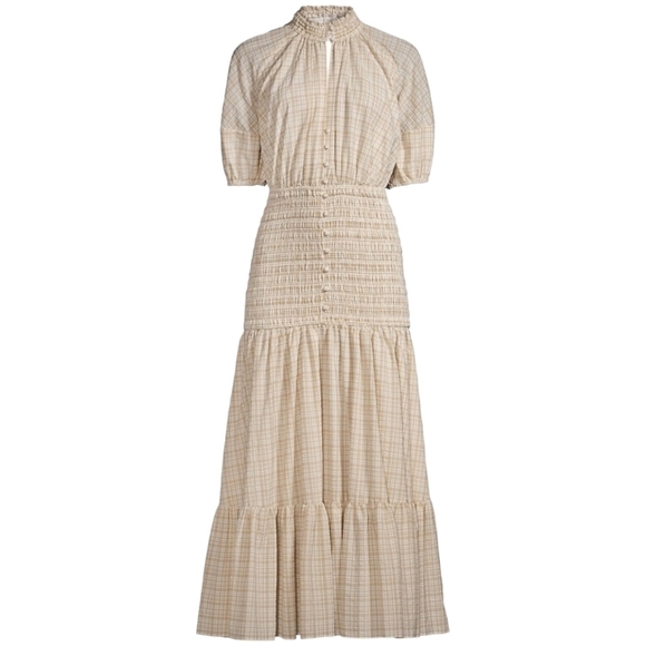 Significant Other Freya Tiered Maxi Dress, Almond Check, Size 8, NWT - Picture 6 of 15